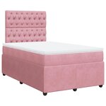 vidaXL Sommier à lattes de lit avec matelas rose 120x190 cm velours