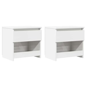 vidaXL Tables de chevet 2 Pièces Blanc brillant 40x30x39 cm Aggloméré