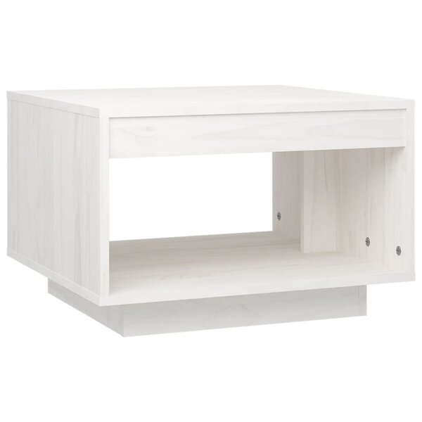 vidaXL Table basse blanc 50x50x33 5 cm bois de pin massif