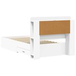 vidaXL Cadre de lit avec rangement Blanc 80 x 200 cm Bois d'ingénierie