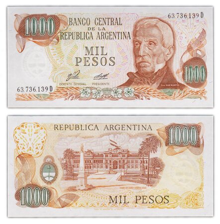 Billet de collection 1000 pesos 1976-1983 argentine - neuf - p304b