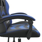 vidaXL Chaise de jeu Noir et bleu Similicuir