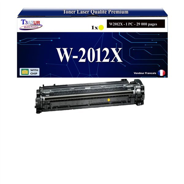 T3AZUR - Toner compatible avec HP Color LaserJet Managed E85055dn remplace HP W2012X / W2012A (HP 659X/659A)- Jaune
