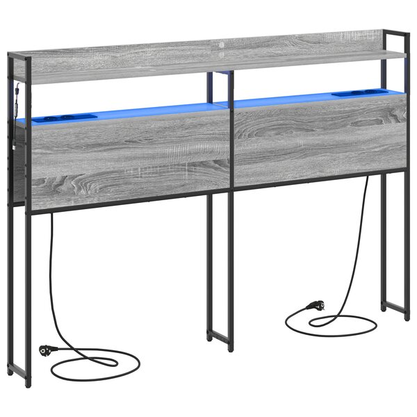 vidaXL Tête de lit de rangement Gris sonoma 150 cm Bois d'ingénierie