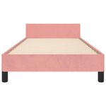 vidaXL Cadre de lit et tête de lit sans matelas rose 90x200 cm velours
