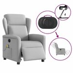vidaXL Fauteuil de massage inclinable électrique gris nuage tissu