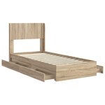 vidaXL Cadre de lit avec rangement et tête de lit Chêne Sonoma