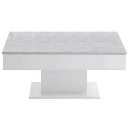 FMD Table basse Gris béton et blanc