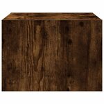 vidaXL Table de chevet murale avec lumières LED chêne fumé