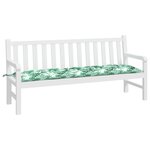 vidaXL Coussin de banc de jardin motif de feuilles 180x50x7 cm