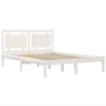 vidaXL Cadre de lit sans matelas blanc 140x190 cm bois massif