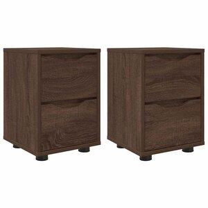 vidaXL Tables de chevet avec tiroir 2 Pièces Chêne brun 30 5 x 30 x 43 cm