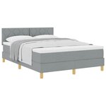 vidaXL Lit à ressorts avec matelas Gris clair 140 x 200 cm tissu