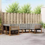 vidaXL Ensemble de canapés d'extérieur 6 Pièces Gris Naturel et Clair