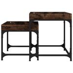 vidaXL Tables d'appoint 2 Pièces Chêne fumé Bois d'ingénierie