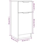 vidaXL Buffet Chêne fumé 30x30x70 cm Bois d'ingénierie
