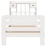 vidaXL Lit bibliothèque sans matelas blanc 90x200cm bois de pin massif