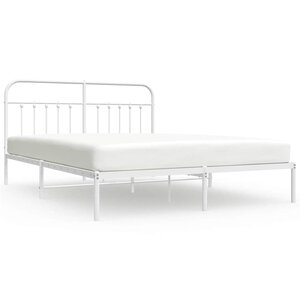 vidaXL Cadre de lit métal sans matelas et tête de lit blanc 183x213 cm