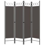 vidaXL Cloison de séparation 4 panneaux Anthracite 160 x 180 cm