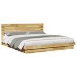 vidaXL Cadre de lit avec tête de lit sans matelas 200 x 200 cm