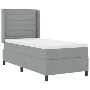 vidaXL Lit à ressort LED avec matelas Gris clair 100 x 200 cm tissu