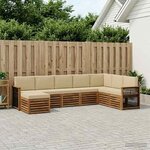 vidaXL Ensemble de canapés d'extérieur avec coussin 6 Pièces Naturel