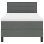vidaXL Lit à ressorts avec matelas Gris foncé 90 x 190 cm tissu