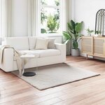 vidaXL Tapis en Fourrure Synthétique de Lapin Olite Beige 120 x 120 cm