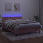 vidaXL Sommier à lattes de lit avec matelas et LED Rose 140x190 cm