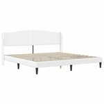 vidaXL Cadre de lit avec tête de lit Blanc 200 x 200 cm Simili cuir