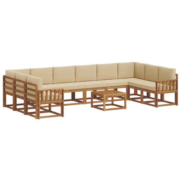 vidaXL Ensemble de canapés d'extérieur 11 Pièces Naturel et Beige