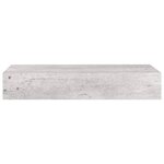 vidaXL Étagère à tiroir murale Gris béton 60x23 5x10 cm MDF