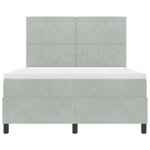 Lit Box Spring vidaXL avec Matelas Gris Clair 140x190 cm Velours