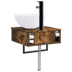 vidaXL Basin de lavage mural Chêne fumé 40 x 41 x 40 5 cm