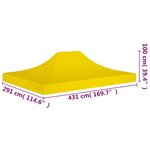 Vidaxl toit de tente de réception 4 5x3 m jaune 270 g/m²