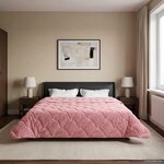 vidaXL Duvet complet toute l'année Matelassé Rose 220 x 260 cm