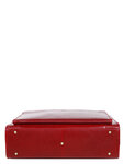 Porte ordinateur Premium en cuir - KATANA - 14 pouces - 3 compartiments - L39.0 x H29.5 x P13.0 cm- 31044-Rouge