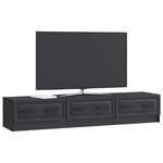 vidaXL Meuble TV avec tiroir Noir 147 x 34 5 x 27 cm Bois d'ingénierie