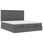 VidaXL Cadre de lit ottoman avec matelas gris foncé 180x200cm tissu