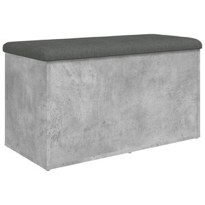vidaXL Banc de rangement gris béton 82x42x45 cm bois d'ingénierie