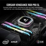 CORSAIR Mémoire PC DDR4 - VENGEANCE RGB PRO - 16Go (2x8Go) - 3600Mhz - CAS 18 - Black (CMH16GX4M2D3600C18)