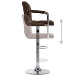 vidaXL Chaises de bar lot de 2 marron tissu