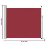 vidaXL Auvent latéral rétractable de patio 100x300 cm Rouge