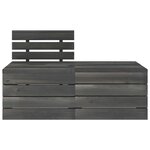 vidaXL Salon de jardin palette 2 Pièces Bois de pin massif Gris foncé