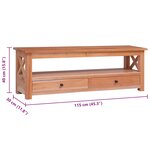 vidaXL Meuble TV 115x30x40 cm Bois d'acajou massif