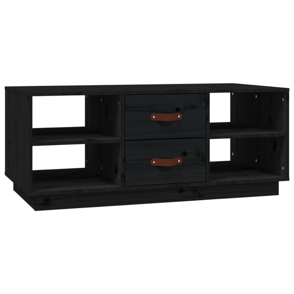 vidaXL Table basse Noir 100x50x41 cm Bois massif de pin