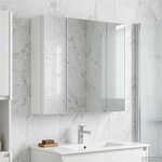 vidaXL Armoire Miroir de Salle de Bain Blanc 63 5 x 15 5 x 60 5 cm