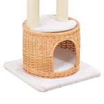 vidaXL Arbre à chat avec griffoir en sisal Naturel Bois de saule