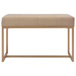 Banquette pouf tabouret meuble banc 80 cm beige velours 3002049