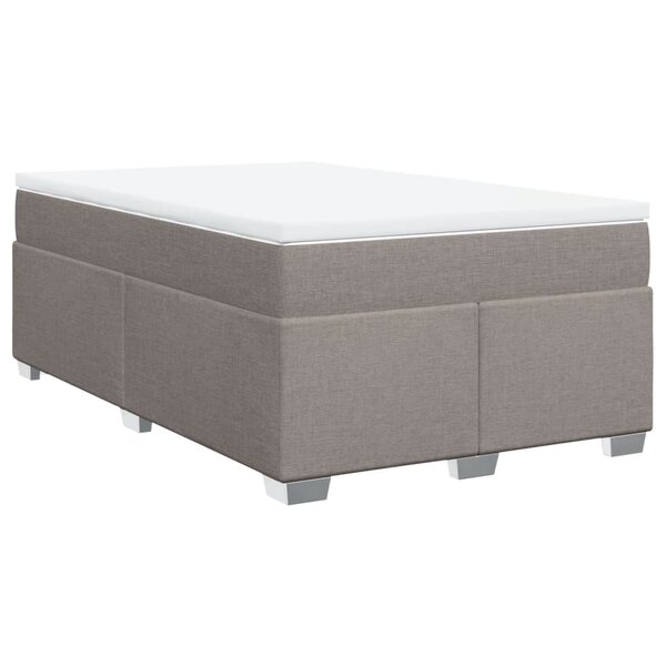vidaXL Sommier à lattes de lit avec matelas Taupe 120x200 cm Tissu